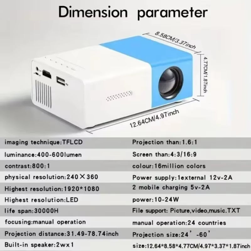 YG300 MINI Projector Portable 